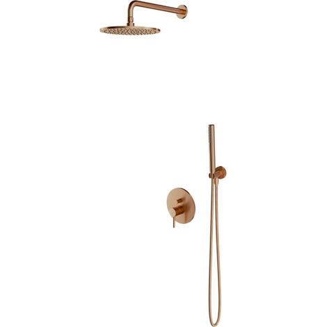 OMNIRES Y - Set doccia con miscelatore da incasso, con corpo, diametro 25 cm, rame spazzolato SYSY35CPB (1/2)