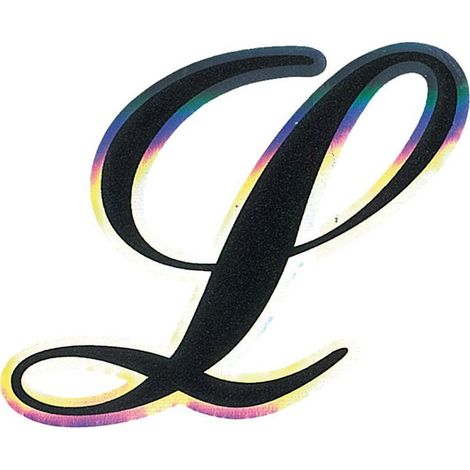 Adesivo Monogramma Lettera L, Nero Metallescente (1/2)
