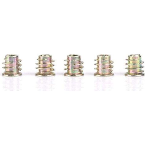 M4 / M5 Écrou Hexagonal Fileté en Alliage de Zinc Écrou Hexagonal de Fixation à l'Intérieur Écrou Insérer Douille Écrous à Vis pour Meubles en Bois(M4x8（50pcs))