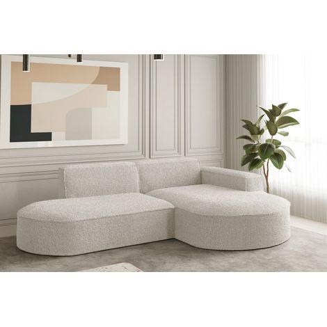 Ecksofa Designersofa PALMA XS in Stoff Ascot Beige Ottomane Rechts (1/2)