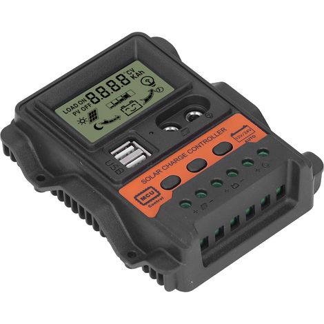 30A 12V/24V PWM-Solarladeregler, LCD-Bildschirm, 2 USB-Anschlüsse, 390W/780W Solarpanel (1/5)