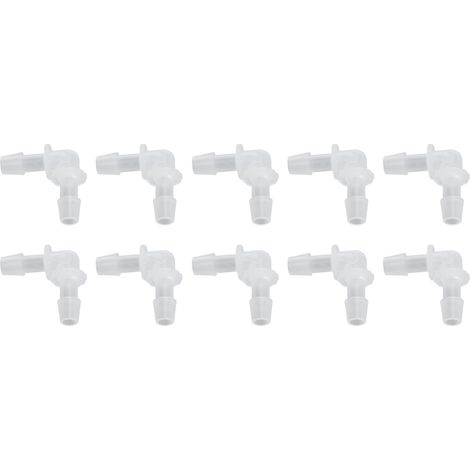 Lot de 10 raccords coude PE 90° pour tuyau adaptateur forme L diamètre égal 7.9mm (1/5)