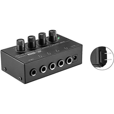Amplificateur de casque stéréo miniature HA400 à 4 canaux avec adaptateur secteur US//EU/AU-US- (1/5)