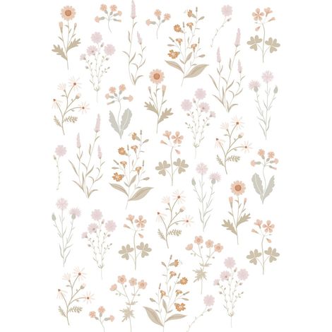 sticker mural fleurs des champs multicolore - ESTAhome (1/5)