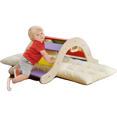 Arco da arrampicata, in legno massello di alta qualità, 91 x 91 x 61 cm, adatto ai bambini piccoli, portata massima: 50 kg, convertibile in sedia a dondolo. (1/5)