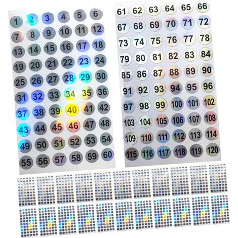 Feuilles Autocollants Num rot s Imperm ables Ronds tiquettes (1/5)