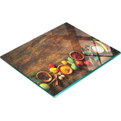 Multifunktionales, dekoratives Küchenbrett aus Glas für Kräuter und Gewürze, 60 x 52 cm (1/5)