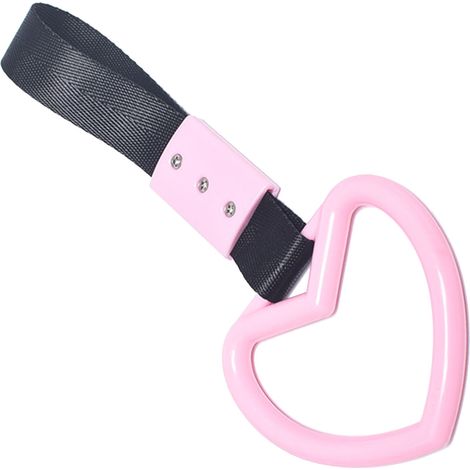 Poignée de maintien en plastique rose en forme de cœur, robuste et universelle, anneau décoratif de signalisation pour pare-chocs arrière, accessoire pratique pour voiture. (1/5)