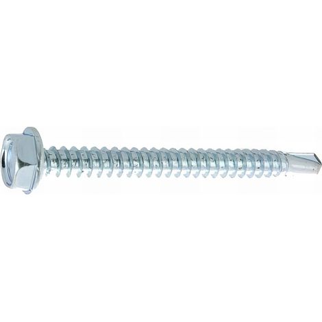 100 Vis autoperceuse acier tête hexagonale DIN7504K - diamètre 6,3 mm - Longueur 120 mm - Diamètre 6.3 mm