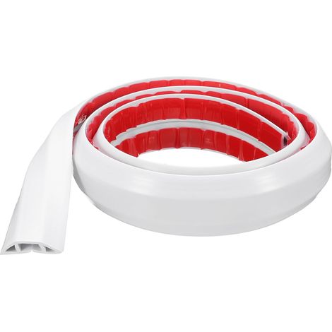 Cache-Câble de Sol de 4 Pieds W0.55 x H0.28 Canal Intérieur en PVC pour Cacher Les Câbles d'Extension, Protège-Câbles pour Éviter Les Trébuchements, Gestion des Câbles, Blanc (1/5)