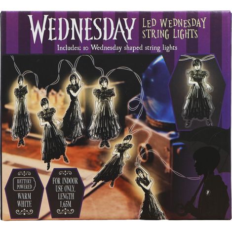 BLUE SKY STUDIOS GUIRLANDE LUMINEUSE MERCREDI ADDAMS - DÉCORATION DE CHAMBRE À DEL AVEC SILHOUETTE EMBLÉMATIQUE DE POSE DE DANSE