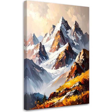 Quadro su tela, Paesaggio montano invernale - 80x120 (1/2)