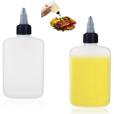 2 Pièces Bouteille Sauce Plastique 120 ML,Bouteille Vinaigrette Étanche,Distributeur de Sauce,Squeeze Bottle Sauce,Bouteilles Distributrice D'huile,Recipient Sauce Vinaigrette,Flacon Épices (1/5)