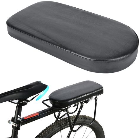 Housse de selle arrière de vélo en PU noir, coussin large et souple, accessoire de vélo, demi-cercle (noir) (1/5)