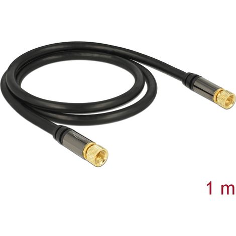 Delock antenna cable f plug  f plug 1 m black