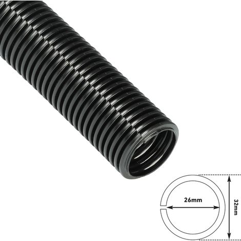 D-Line CTT1.1B Tubo Per Cavi Elettrici, Tubo Corrugato, Tubi Nascondi Cavi - 32mm Diametro Esterno - 1.1 m Lunghezza - Nero (1/5)