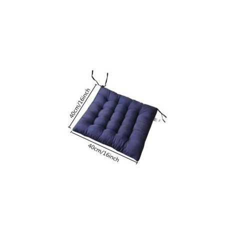 Quadratische Stuhlkissen, 40 x 40 cm, Sitzkissen, Heimdekoration, gestepptes Mattenkissen, bequem und farbenfroh – ideal zum Trocknen und Trocknen (4 dunkelblau) – Crezuo