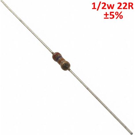 22R 1/2W   Resistencia Carbon 22 Ohm 1/2W 5%