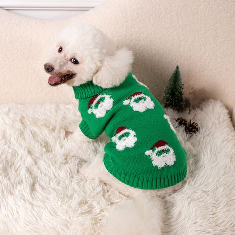 Pull Pour Chien - Tricot Écologique Polyester - Motif Père Noël - Hiver Fêtes de Fin d'Année - Taille S (1/5)