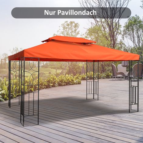 Toiture de remplacement pour pavillons de jardin 3x4m polyester café (1/5)