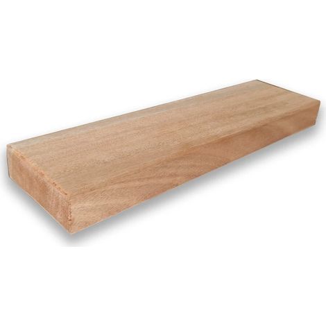 Mensola sospesa in Legno massello di Okumè, 42x11,5x4 cm (1/4)