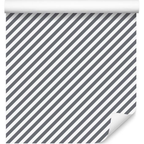Hellgraue und grau gestreifte Tapete für Wohn- und Schlafzimmer, 50 x 1000 cm (1/5)