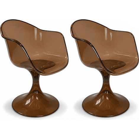 Lot de 2 fauteuils de table en résine acrylique, GLAM