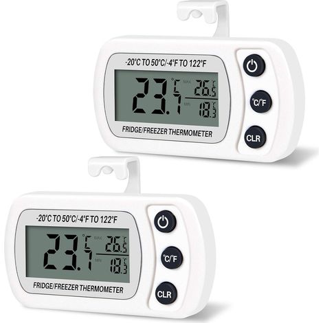 Thermomètre numérique pour réfrigérateur-congélateur Frigidaire, température de -20 à 50 °C, avec crochet, lecture facile. (1/5)