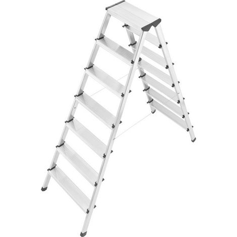 Hailo Escalera doble de aluminio negra 3,18 m 150 kg