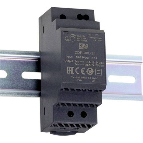 MEAN WELL DDR-30L-24 Convertitore DC/DC per guida DIN 24 V/DC 1.25 A 30 W Num. uscite:1 x Contenuto 1 pz.