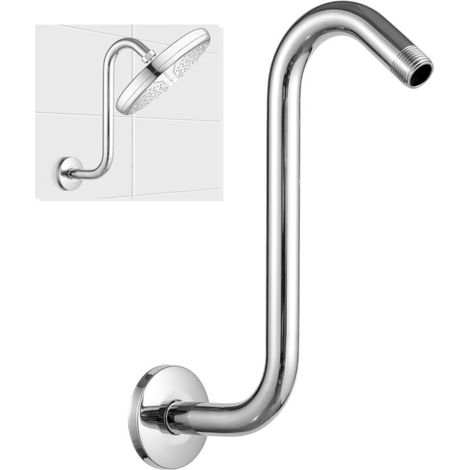 Bras de Douche 15 cm, Bras d'extension de Douche, Rallonge de Pommeau de Douche, Murale Extension de Bras de Douche en acier inoxydable, Rallonge Pommeau de Douche (Argent, 20CM) (1/5)