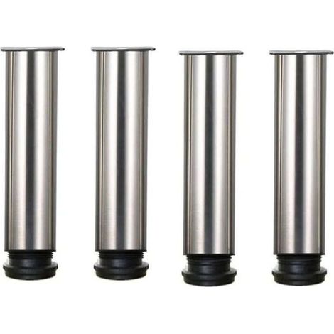 Lot de 4 pieds de meubles rglables en acier inoxydable hauteur 25 cm pour canap table armoires couleurs multiples YYV (1/4)