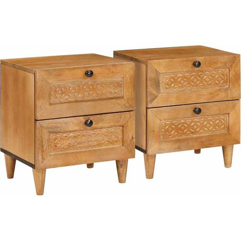 Mesa de noche 2 pcs Marrón Claro 40 x 33 x 46 cm vidaXL