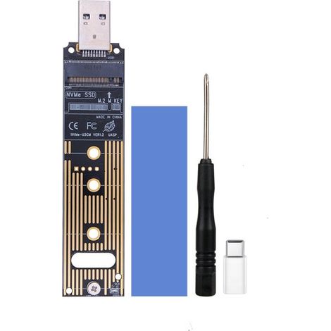 M.2 NVMe auf USB 3.2 Gen 2 Typ-A (10 Gbit/s) Adapter, kompatibel mit den Modellen 2230/2240/2260/2280, unterstützt Festplatten (1/5)