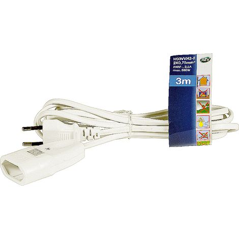 REV RITTER Verlängerungskabel 3m weiss, PVC (1/2)