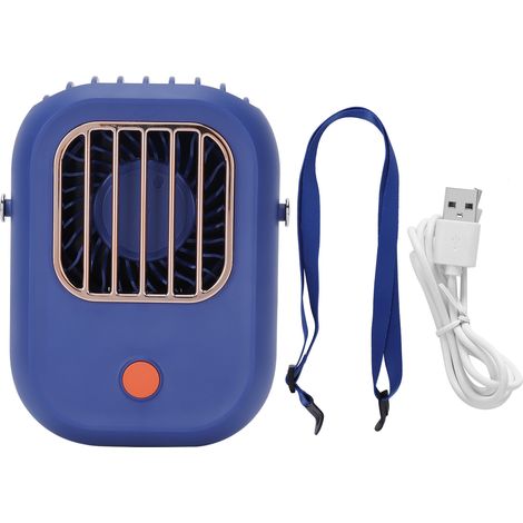 Ventilateur de voyage rechargeable USB, 3 vitesses, bleu - Idéal pour enfants et bureau (1/5)