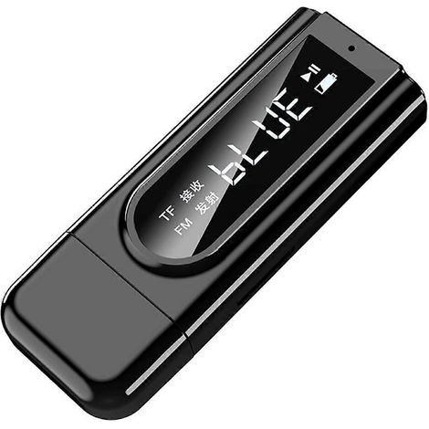 USB BT5.0 Émetteur-Récepteur Sans Fil Mini Stéréo AUX + Adaptateur FM avec Écran LCD (1/4)