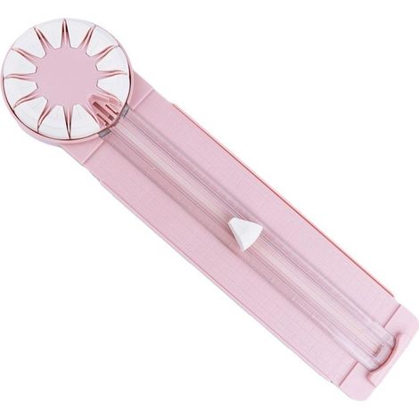 Taglierina multifunzione per carta - Taglierina per carta - Rifilatrice per bordi - Adatta per carta kraft, scrapbooking, cartoline, ecc. - Rosa (1/5)