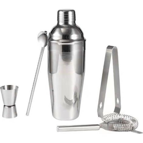 5-teiliges Cocktailmixer-Set aus Edelstahl, 750 ml Fassungsvermögen, für Smoothies und Getränke (1/4)