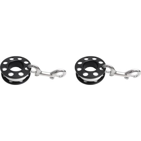 2pièces Bobine de Doigt de Bobine de PlongéE sous-Marine 15M avec Crochet à Double ExtréMité en Acier Inoxydable ÉQuipement SMB PlongéE dans la Grotte (1/3)