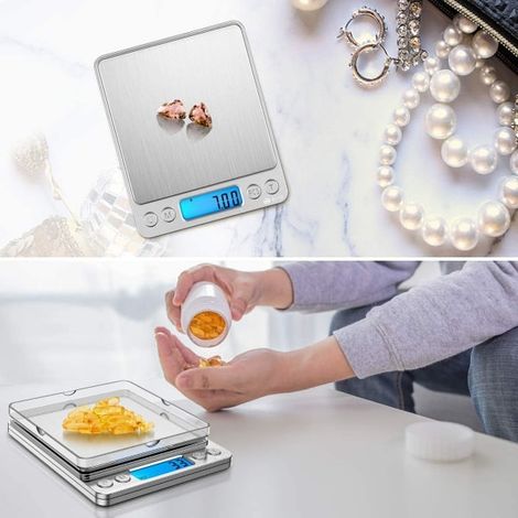 Balance de cuisine compacte à grande portée (3 kg/0,1 g), mini balance électronique rechargeable par USB, balance de cuisine de haute précision, balance de poche-AquaForge (1/5)
