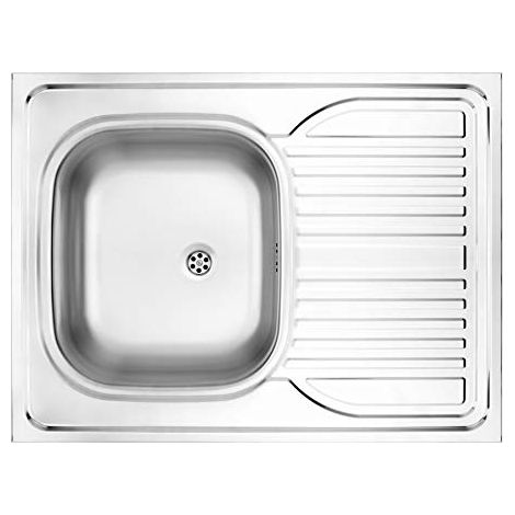 Fregadero de acero de 1 cubeta con escurridor - superposición ZM60110