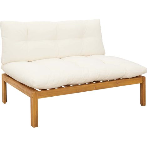 Unità Divano Centrale Naturale e Bianco Crema 120 x 80 x 82 cm vidaXL