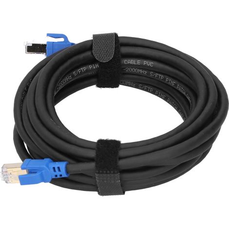 Câble Ethernet Cat8 40Gbps 2000MHz avec Connecteurs RJ45 Dorés pour Réseaux, Routeurs et Hubs (5m)