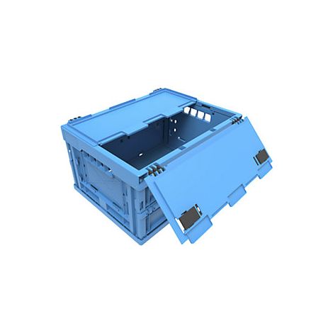 Caja plegable de polipropileno  capacidad 22 l  con tapa de (1/5)