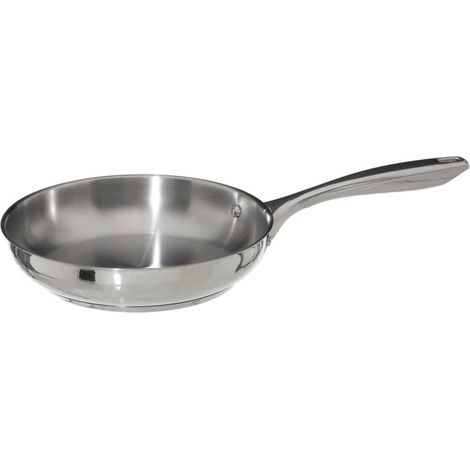 Poêle en inox résilience 24 cm, compatible tous feux dont induction, finition argentée, livraison gratuite (1/3)
