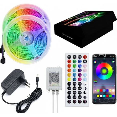 Guirlande lumineuse LED blanche, avec télécommande et connexion Bluetooth, idéale pour les fêtes, les mariages, les fenêtres, les arbres et les décorations saisonnières.-AquaForge (1/5)