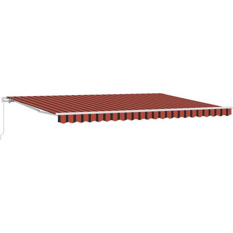Store banne rétractable, orange et marron, 500 x 350 cm (1/5)