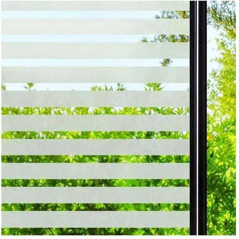 (45 x 200 cm, bandes épaisses) Film de confidentialité, film électrostatique pour fenêtre, film autocollant pour fenêtre, film de confidentialité, film pour fenêtre pour bureau, chambre, cuisine (1/4)