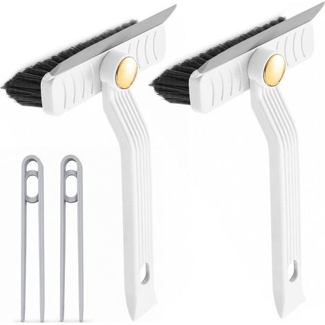 4-in-1 Multifunktions-Reinigungsbürsten-Set (2-teilig): 360° drehbare Fugenbürste mit steifen V-förmigen Borsten, Reinigungsbürste für Bad und Küche (1/4)